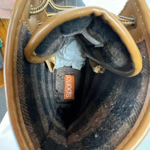 NWOT The Original Duck Boot by Sporto Ariel Lace Up Duck Rain Boots, Tan/Brown 6 - Picture 11 of 14